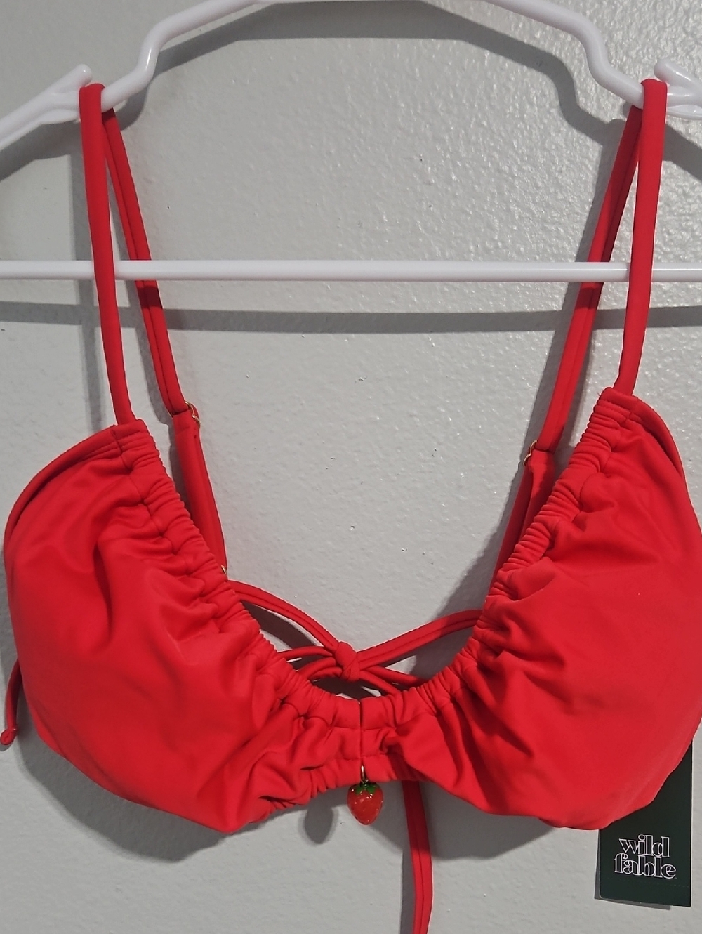 Wild Fable Red Strawberry Charm Bikini Top